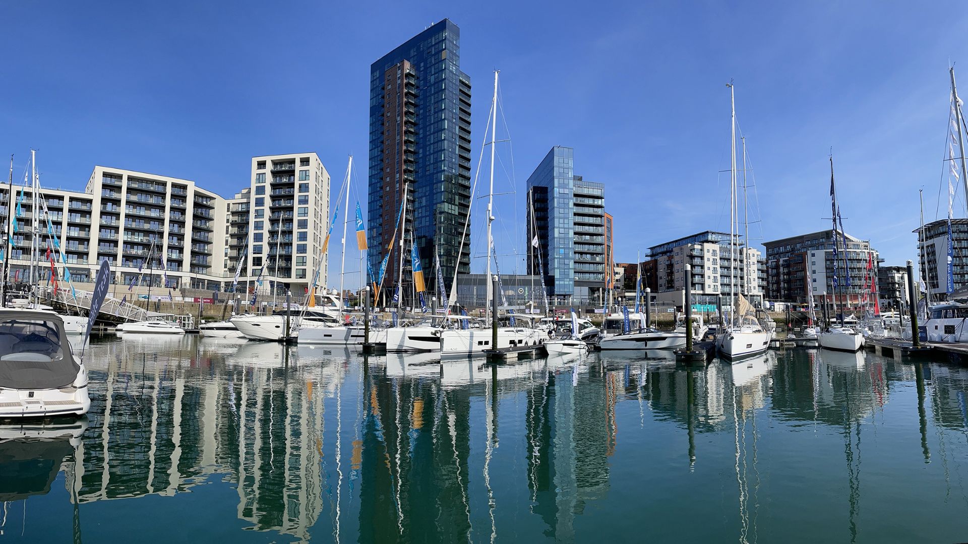 The South Coast and Green Tech boat show 2024 from the water
