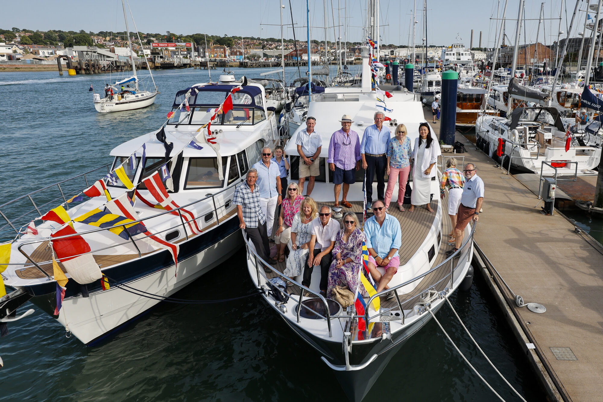 Cockwells boat owners aboard the Hardy 435 European on her first Cockwells rally