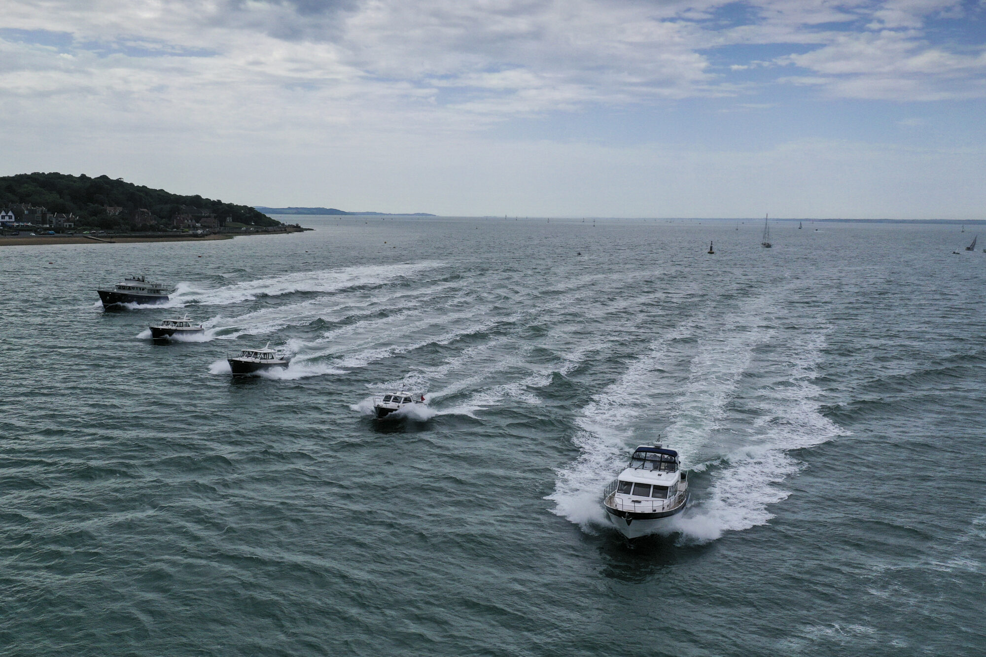 Drone photoshoot of the Cockwells fleet on the Solent